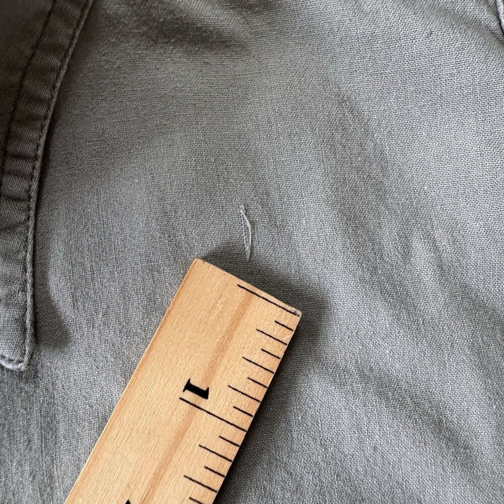 Vintage 90’s LL Bean Safari Long Sleeve Button Down Shirt Medium Grey Utility - Picture 9 of 9